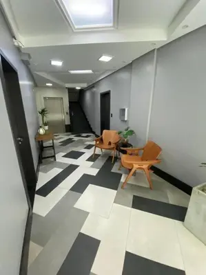 A planta de Lindo apartamento aconchegante na quadra do mar