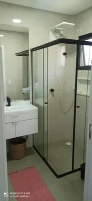 Uma casa de banho em Casa Esmeralda duplex NOVA com piscina em Bombinhas, Mariscal
