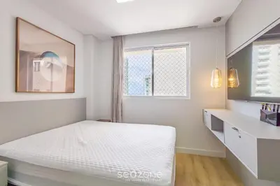 Uma cama ou camas num quarto em Apto 3 suítes 280m do mar Itapema-SC VGA1002