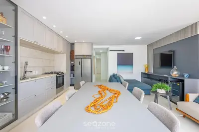 A cozinha ou kitchenette de Apto 3 suítes 280m do mar Itapema-SC VGA1002