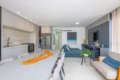 A cozinha ou kitchenette de Apto 3 suítes 280m do mar Itapema-SC VGA1002