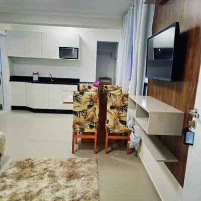 A cozinha ou kitchenette de Apartamento Veraneio em Bombinhas