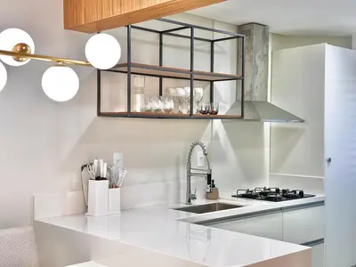 A cozinha ou kitchenette de Apartamento 70m da praia em Bombinhas