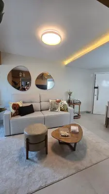 Uma área de estar em Apartamento 70m da praia em Bombinhas