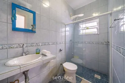 Uma casa de banho em Casa 4Q c/ churrasq. 100m da praia JAT0355