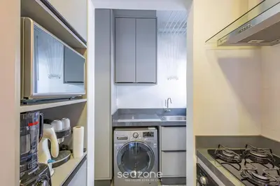 A cozinha ou kitchenette de Apto moderno a 800m da praia Itapema JZZ702
