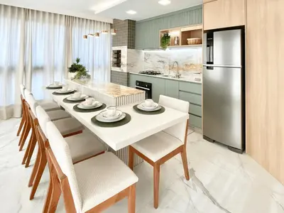 A planta de 165- Apartamento de 3 quartos na praia de Canto Grande
