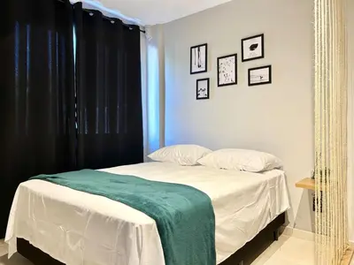 A planta de 002 - Apto monoambiente em residencial com piscina na praia de Bombas