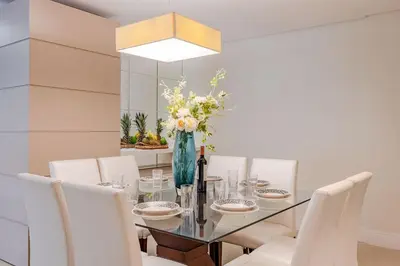 Uma área de estar em Boulevard - Apartamento Pertinho da Praia
