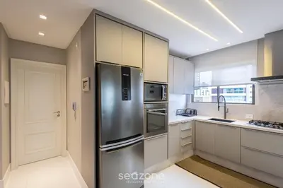 A cozinha ou kitchenette de Apto 3Q c Vista Mar Churrasq. Garagem - BC VLD1002