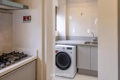 A cozinha ou kitchenette de Apto 3Q c Vista Mar Churrasq. Garagem - BC VLD1002