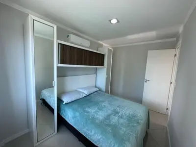 Uma cama ou camas num quarto em A56 - Alameda Verde - Apto 102 - Centro de Bombinhas