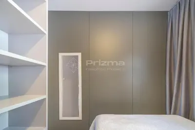 Uma cama ou camas num quarto em Apartamento 1 dormitório - 50 metros da Praia de Bombinhas