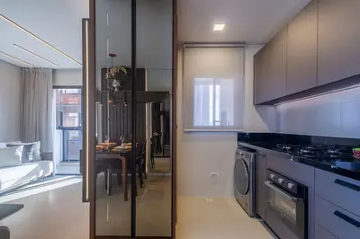 A cozinha ou kitchenette de VLML031 - Studio decorado e moderno com garagem