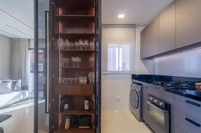 A cozinha ou kitchenette de VLML031 - Studio decorado e moderno com garagem
