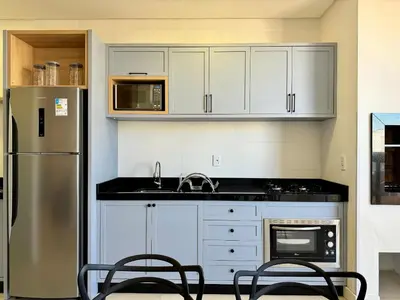 A planta de Excelente apartamento em Bombas com piscina