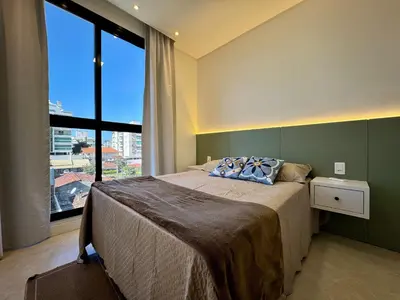 A planta de Excelente apartamento em Bombas com piscina