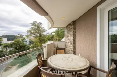 Uma varanda ou terraço em Apto Vista Mar c/ Churrasq. em Bombinhas - LGA0201