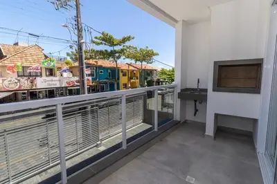 Uma varanda ou terraço em Solar do Atlântico 102 – Beira Mar em Bombas