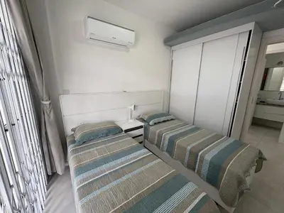 Uma cama ou camas num quarto em cód 144 - Apartamento aconchegante!