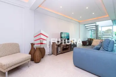 Uma área de estar em Cobertura Duplex com Vista do Mar na Praia da Lagoinha