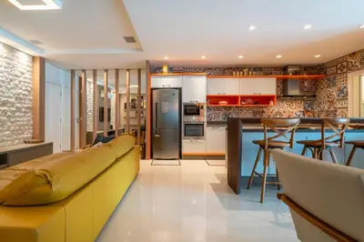 A cozinha ou kitchenette de Apto moderno próximo a praia de Itapema PQ6542