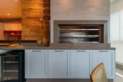 A cozinha ou kitchenette de Apto moderno próximo a praia de Itapema PQ6542
