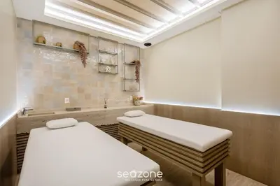 O spa e/ou outras comodidades de bem-estar em IFT - Ed. Infinity Tower Flat 350m da Meia Praia