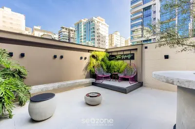 Uma varanda ou terraço em IFT - Ed. Infinity Tower Flat 350m da Meia Praia