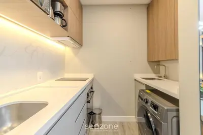 A cozinha ou kitchenette de IFT - Ed. Infinity Tower Flat 350m da Meia Praia