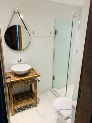 Uma casa de banho em Apto 2 - com Jacuzzi e Vista Mar - Morada do Ganso Bombinhas