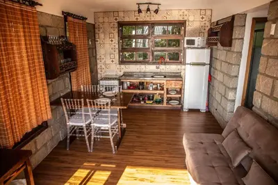 A cozinha ou kitchenette de 3 - Apto com Jacuzzi e Vista Mar - Morada do Ganso