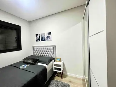 Uma cama ou camas num quarto em Garden! Apto com área externa privativa