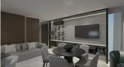 Uma televisão e/ou sistema de entretenimento em Apartamento Porto belo