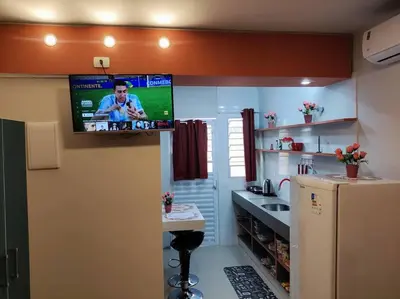 A cozinha ou kitchenette de Loft 03 c ar condicionado proximo praias e Expocenter BC