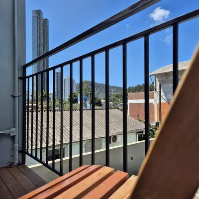 Uma varanda ou terraço em Loft aconchegante próximo do mar e do Expocentro