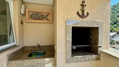 A planta de Lindo apartamento praia Bombas