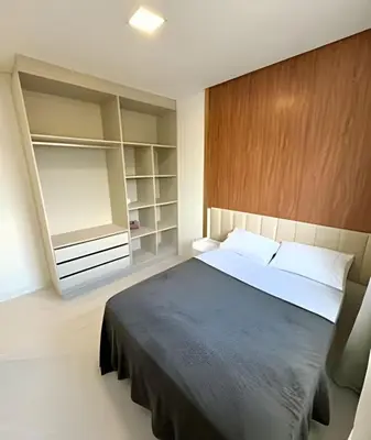 Uma cama ou camas num quarto em Luxo e Conforto com Vista mar em Porto Belo – PORT-001
