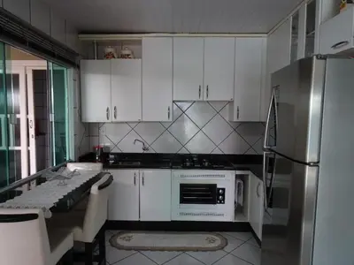A cozinha ou kitchenette de Casa na Praia Araçá
