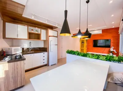 A planta de Apartamento aconchegante na Praia de Palmas - 0110
