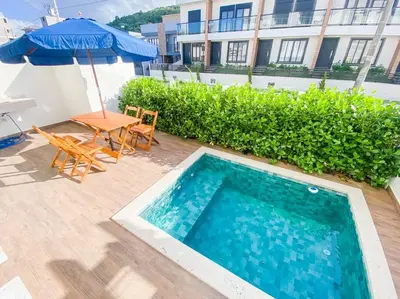 A planta de Apartamento de 01 dorm com piscina privativa - 0119