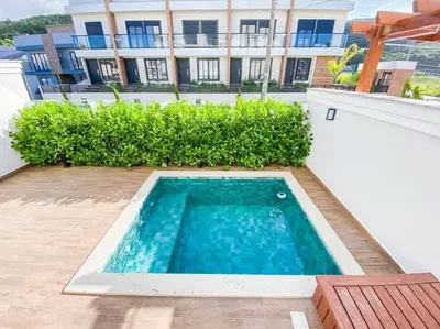 A planta de Apartamento de 01 dorm com piscina privativa - 0119