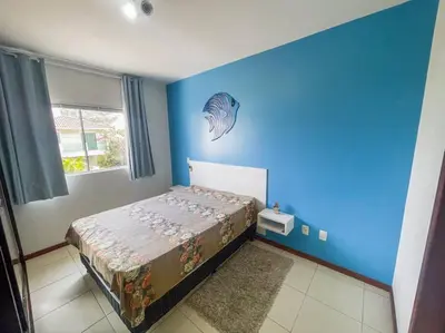Uma cama ou camas num quarto em Apartamento de 2 quartos na Praia - 0325