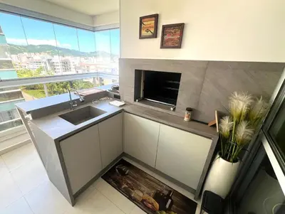 A planta de Lindo Apartamento em Praia de Palmas