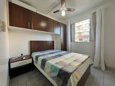 Uma cama ou camas num quarto em B208 - Apto 2 quartos Bombas perto do mar - SC