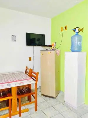 A cozinha ou kitchenette de 7 - Apartamento com jacuzzi para até 05 pessoas em Bombas