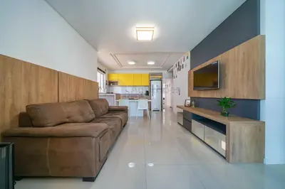 A cozinha ou kitchenette de Apto moderno e equipado Itapema PF2379
