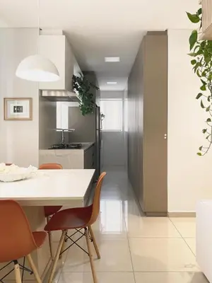 A cozinha ou kitchenette de Apartamento 270m da praia