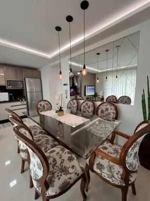 A cozinha ou kitchenette de Apartamento a 200m do mar!