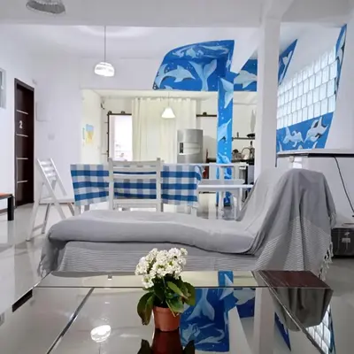Uma cama ou camas num quarto em Pousada Morro do Macaco ARTE